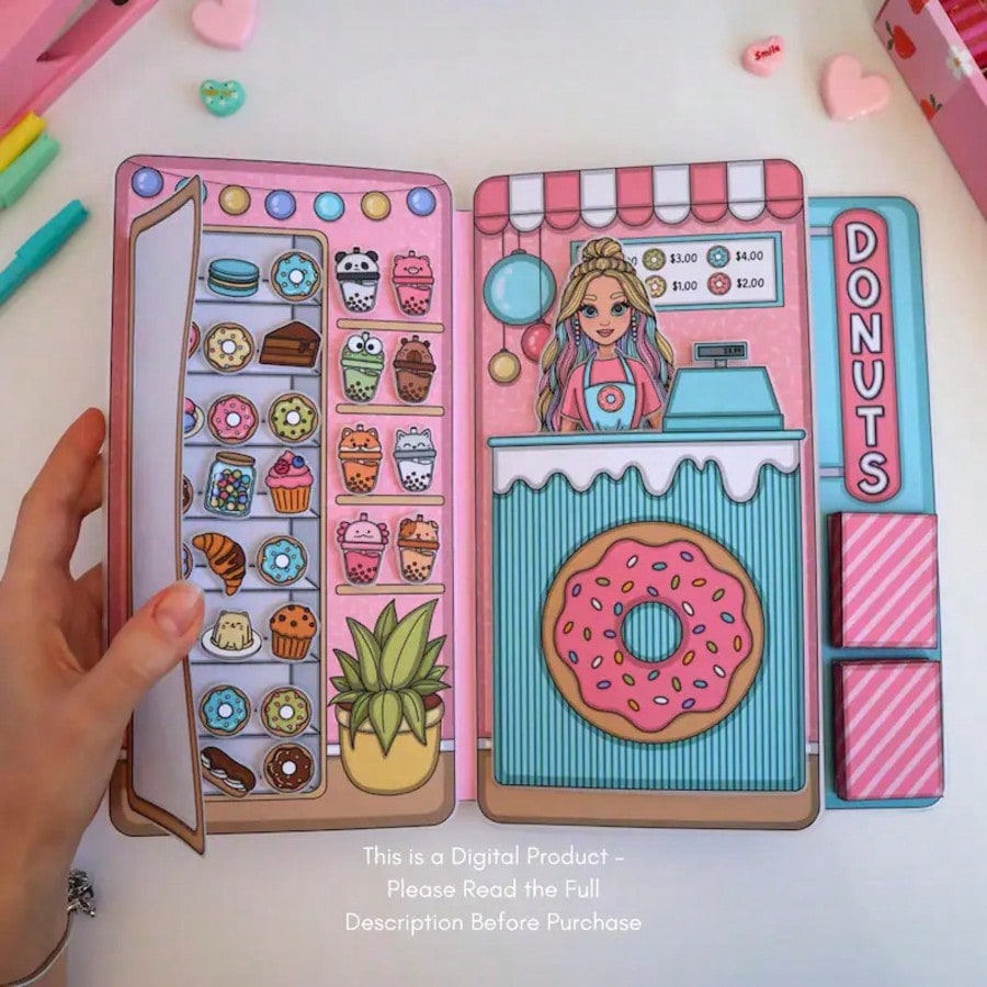 Art Craft House Making - Donut Shop Speelset, DIY Papier Poppenhuis