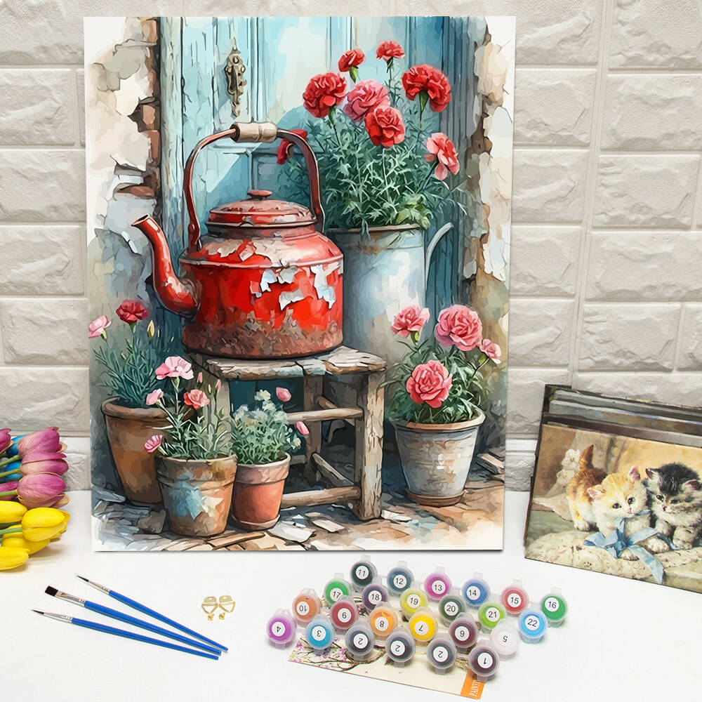 Art Craft Door - Olieverfschilderij van nummers Berglandschap DIY Digitaal