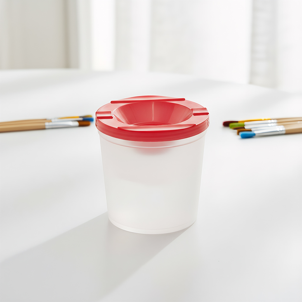 Art And Craft With Paint - Verfwaterbekers met gekleurde deksels, morsbestendig, leerzame