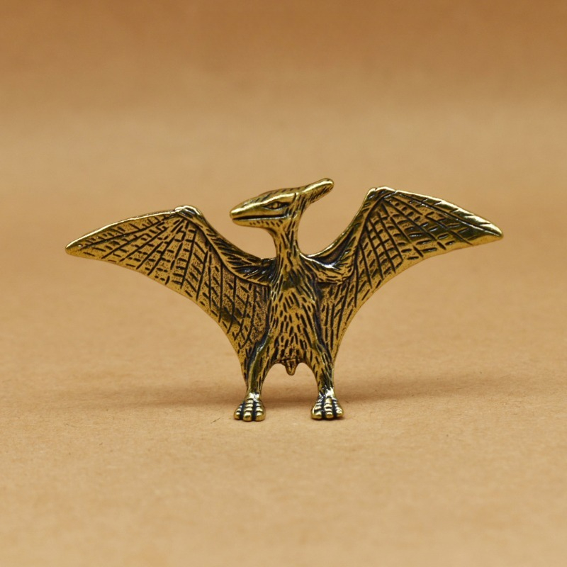 Dinosaur And Craft - 1PC Messing Vintage Pterodactyl Sculptuur Dinosaurus