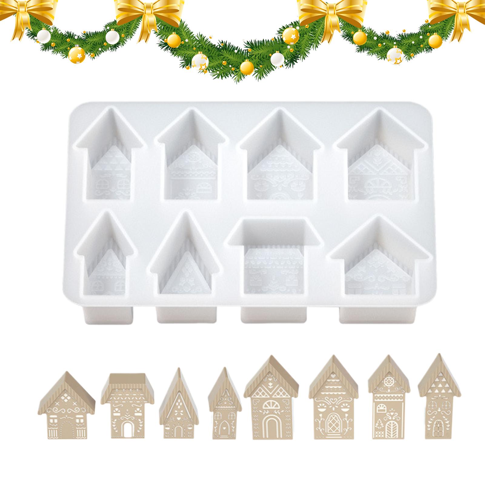 Art Craft House Making - Kaarsenvormen 8-holtes huisvormige epoxyhars gietvorm huis