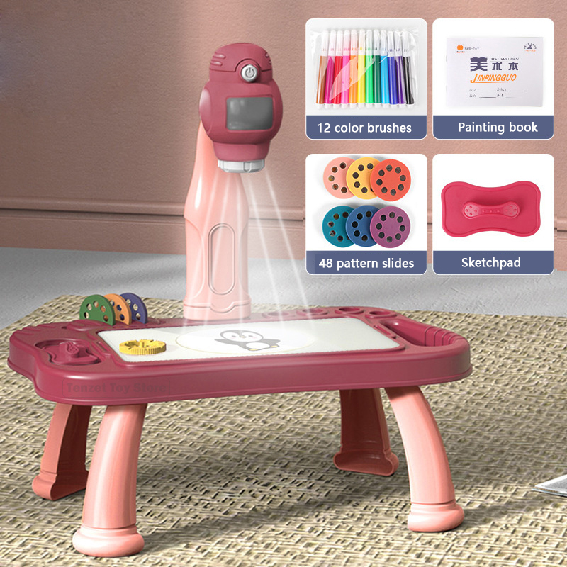 Art And Craft With Paint - Smart Projector Kids Schilderij Tafel Set