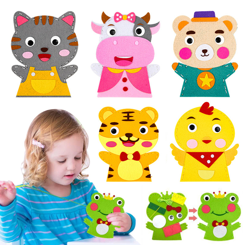 Art Craft 6 Year Old - Leuke Cartoon Dier Handpop Kinderen DIY
