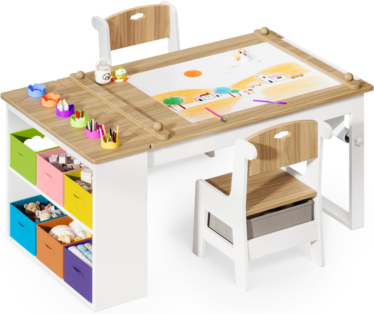 Art Craft Toddlers - Kinderkunsttafel en -stoelen, knutseltafel voor peuters
