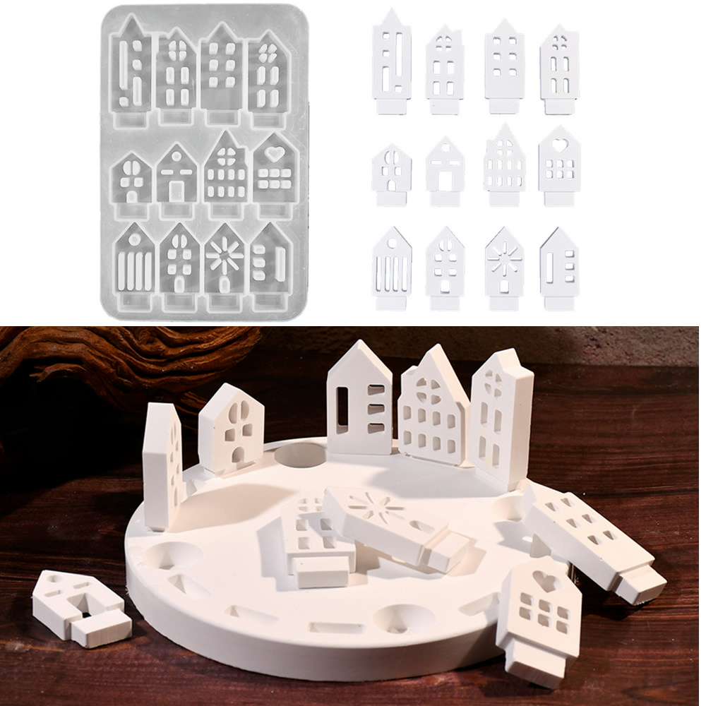 Art Craft House Making - Holle kleine huis kaarshouder siliconen mal