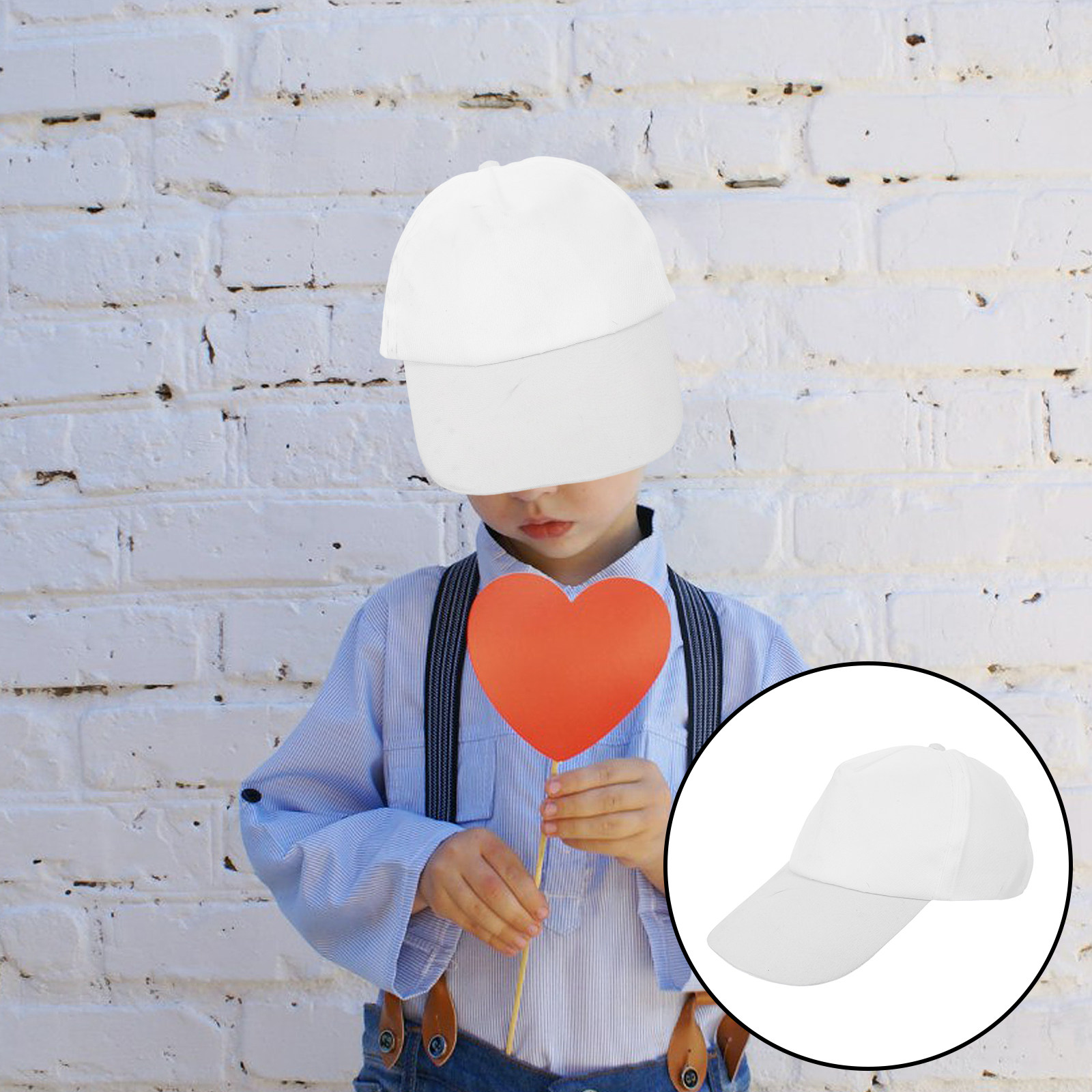 Art Craft Toddlers - 1 set kinderhonkbalpetten, effen witte petten,