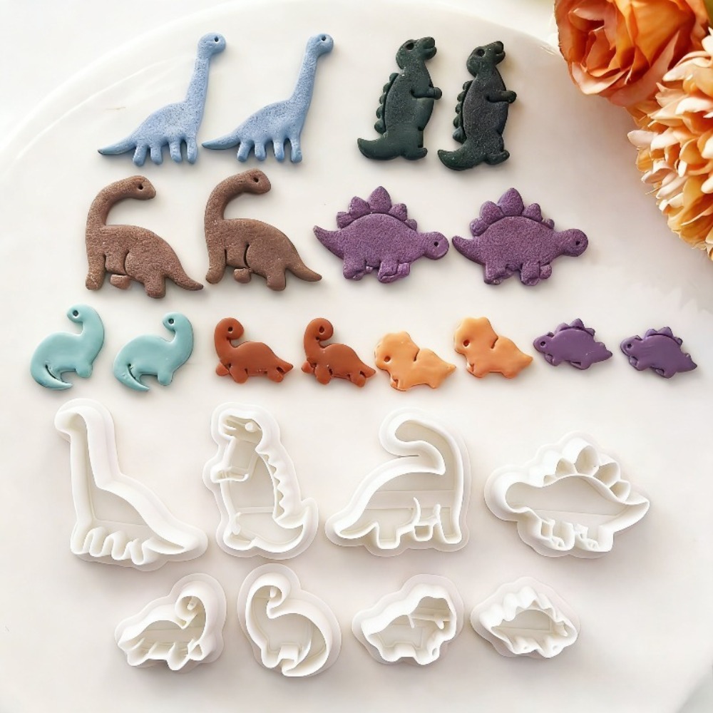 Dinosaur And Craft - 8 stuks schattige dinosaurus klei-snijders set