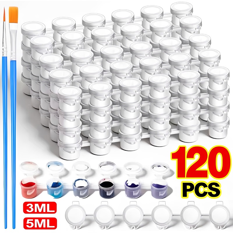 Art And Craft With Paint - 3/5ml lege verfpotten met deksel kunstnijverheid