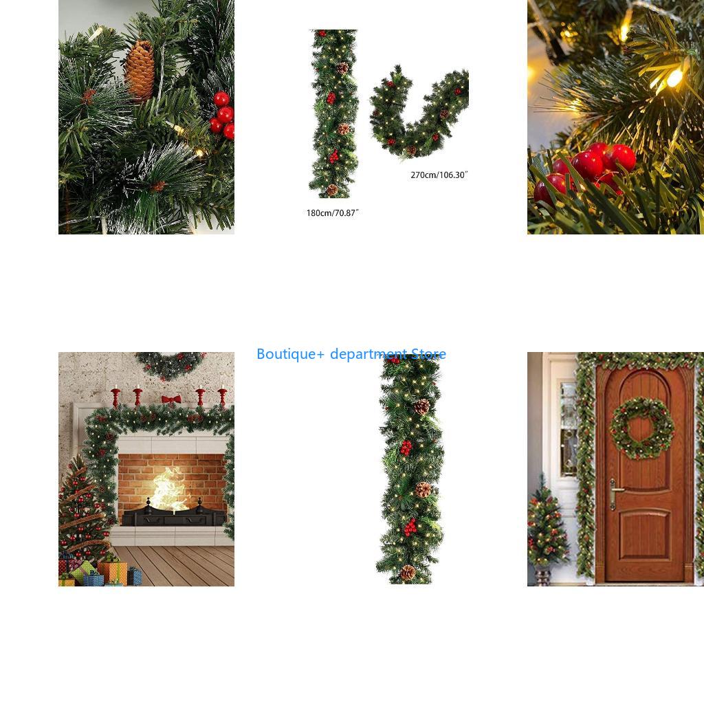 Art Craft Door - E1PD Kerstslinger Led-licht Kunstmatige dennennaalden Bessen
