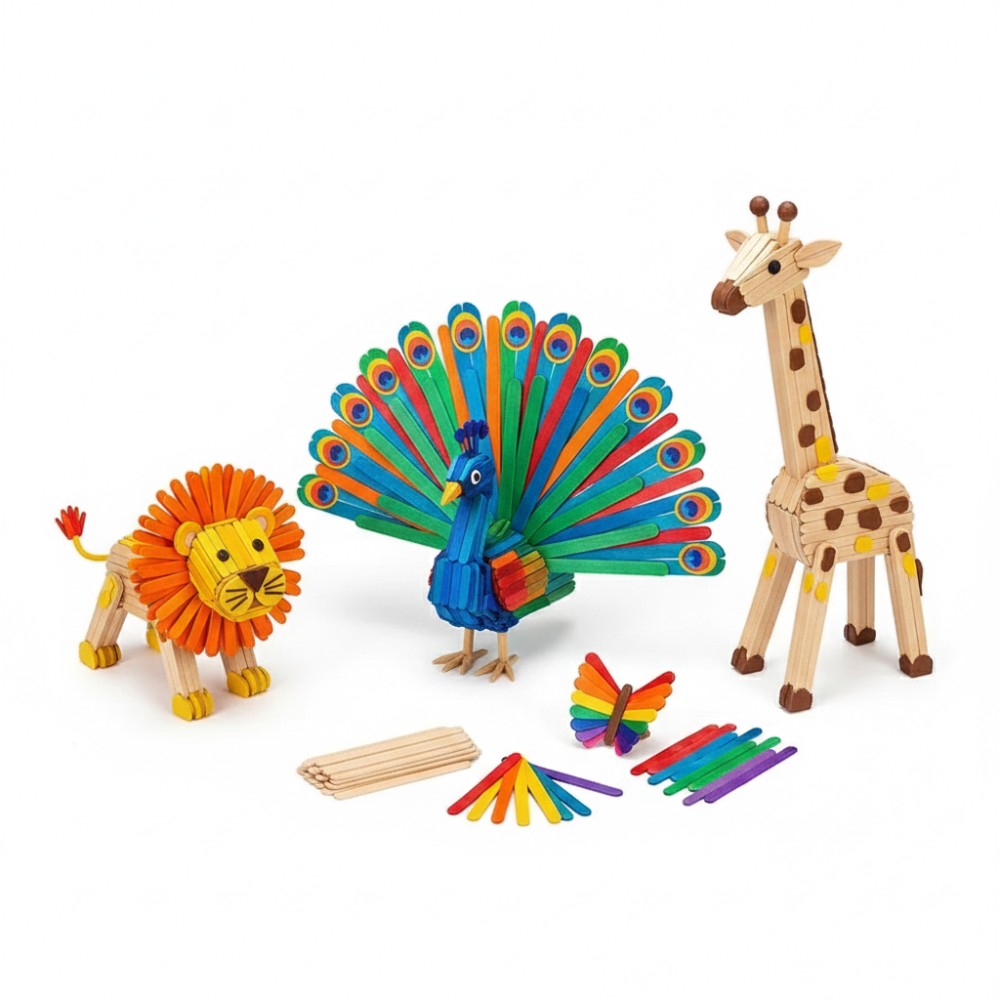 50 stuks gekleurde houten ijsl - Art Craft And Design recensie en prijs