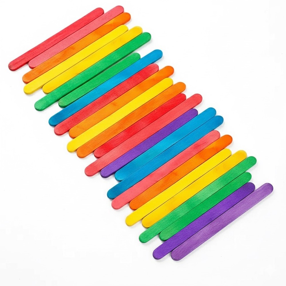 50 stuks gekleurde houten ijsl - Art Craft And Design recensie en prijs