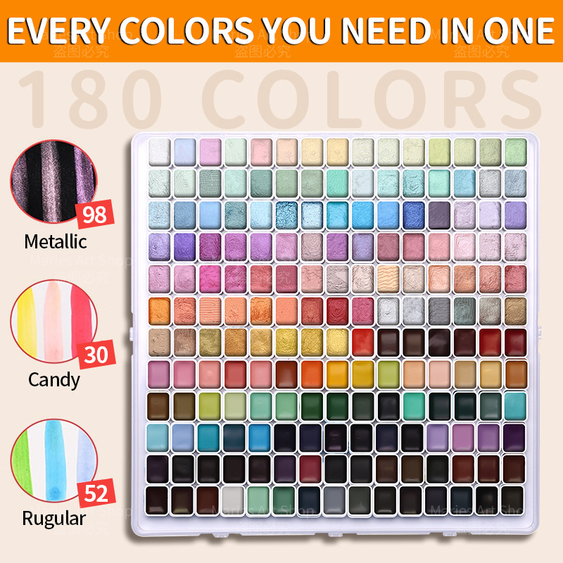 180 kleuren parelglans aquarel - Art Craft Blend recensie en prijs