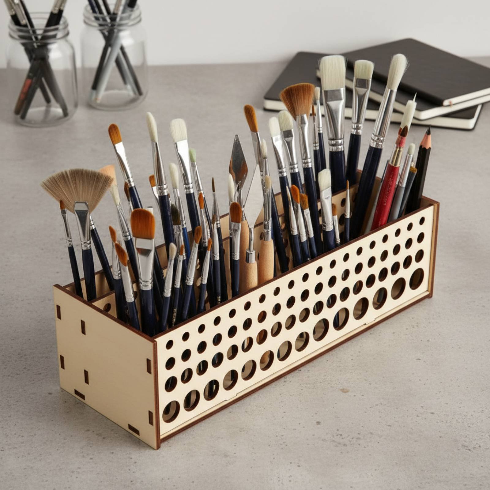 Penseelrek 67 gaten Houten pen - Art Craft And Design recensie en prijs