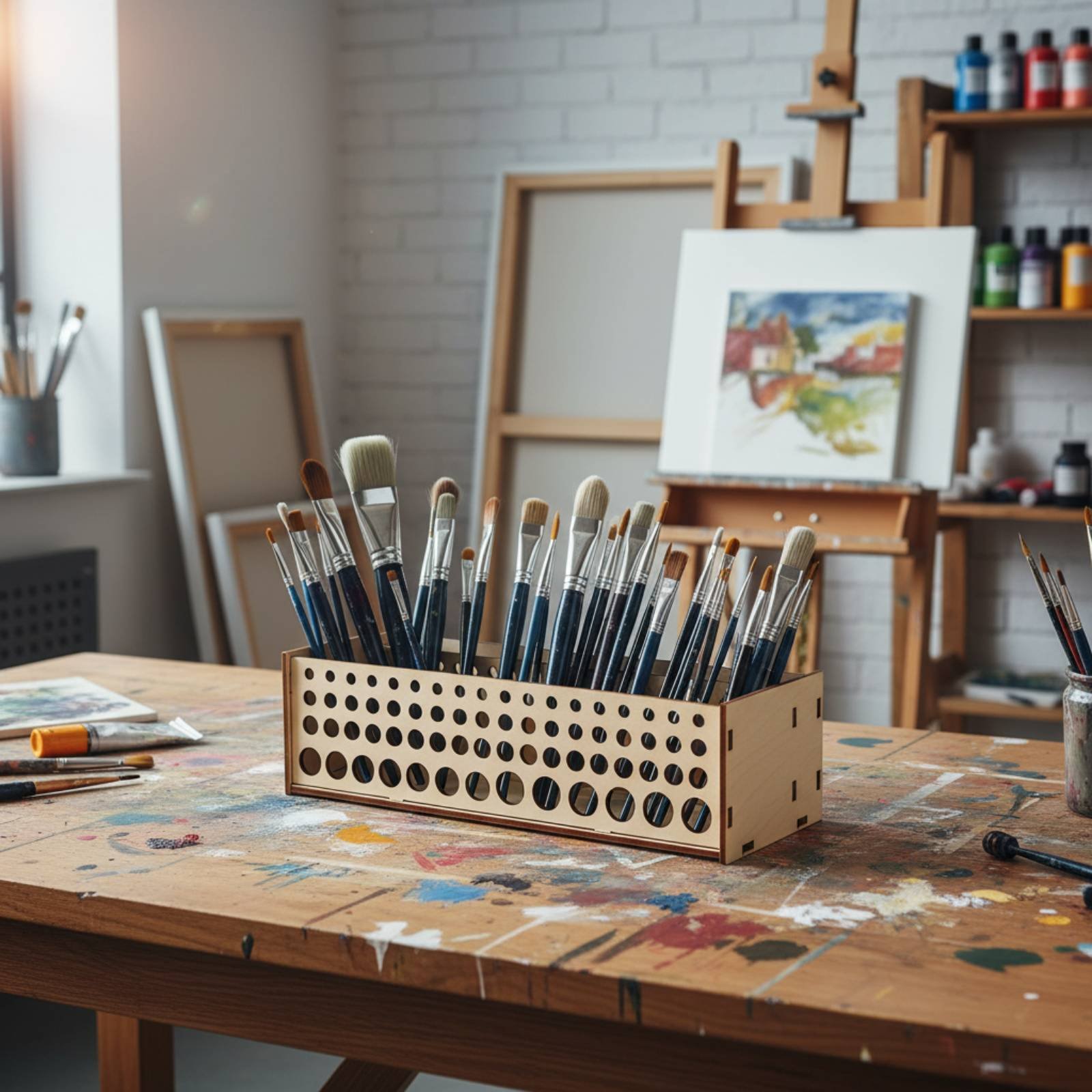 Penseelrek 67 gaten Houten pen - Art Craft And Design recensie en prijs