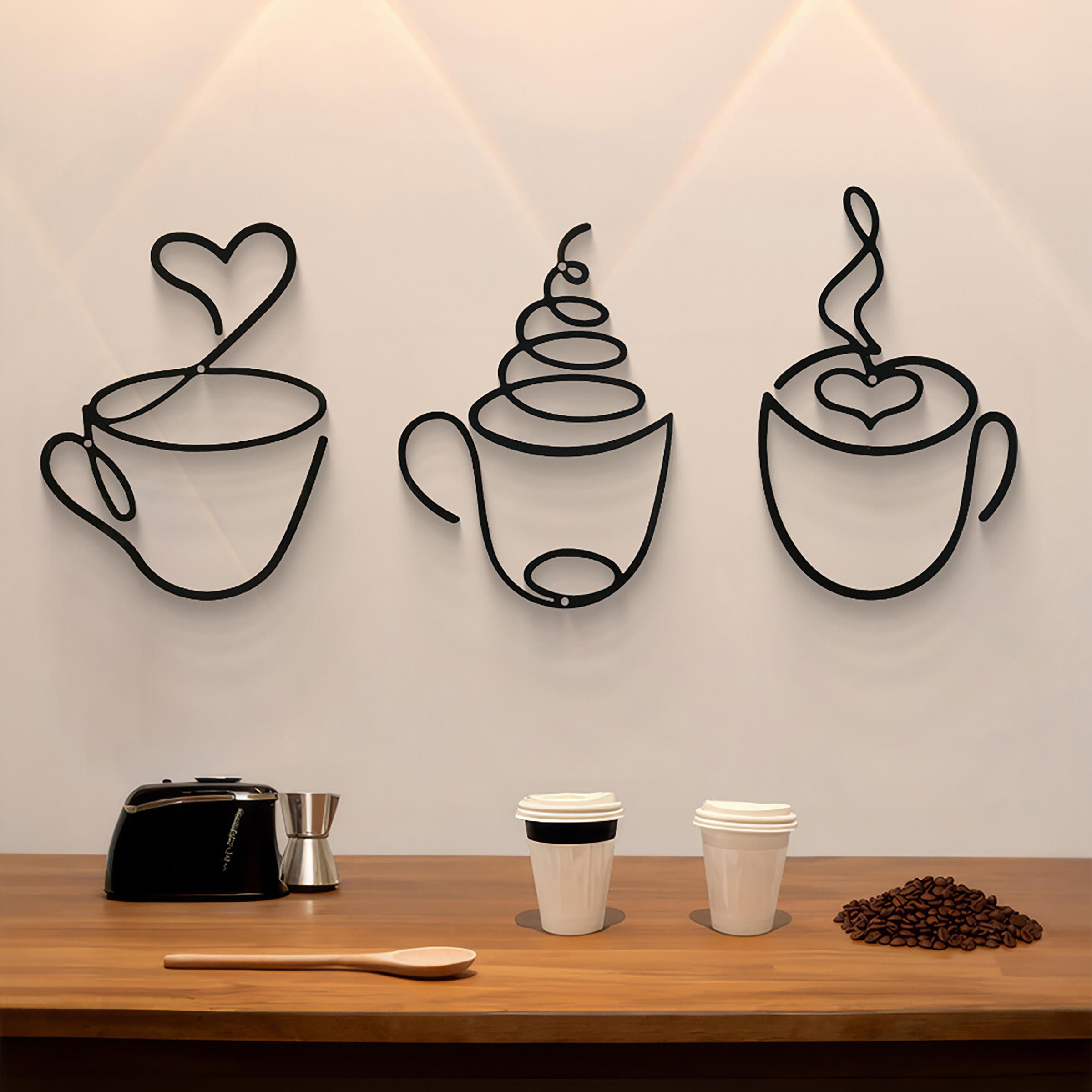 3-delige creatieve koffie-wand - Art Craft Website recensie en prijs